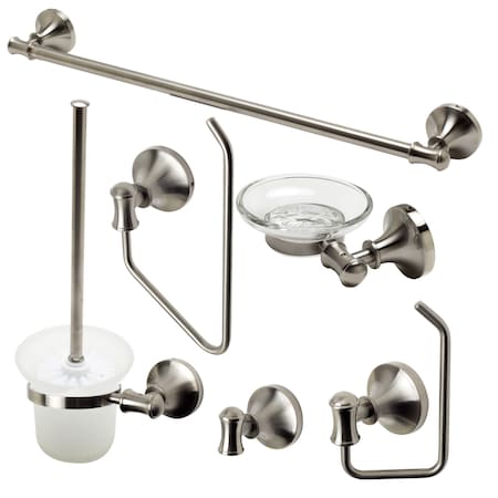 Alfi Brand Brushed Nickel 6 Piece Matching Bathroom Accessory Set AB9521-BN